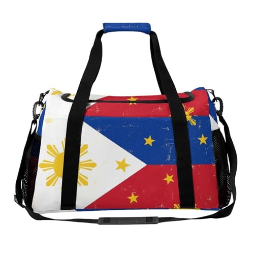 Overnight Luggage Bag Flag Of The Philippines Art Carry On Weekend Tote Bag Foldable Travel Duffel Bags for Men Women