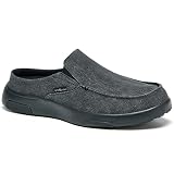 OrthoComfoot Canvas House Slippers for Men,Orthotic Arch Support Lightweight Casual Cloth Shoes,Cush