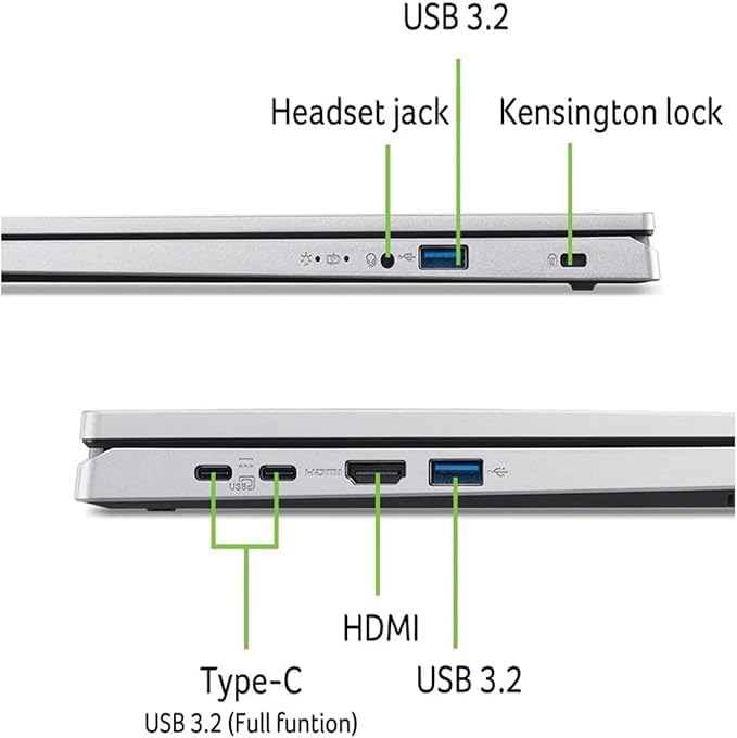 Acer Extensa 15 Core 7-150U, EX215-57-75CL, Notebook/Laptop, Business, 15,3" Display, Robust Design, Silber, optional mit Office 2024 Pro Vollversion (mit Office 2024 Pro, 16.0, GB, 512.0, GB)
