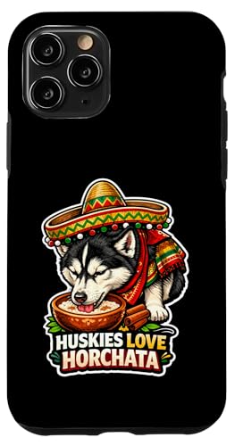 Huskies Love Horchata �ʔ��� �V���R�E�f�E�}�� �n�X�L�[ �\���u���� �� �X�}�z�P�[�X iPhone 11 Pro �p