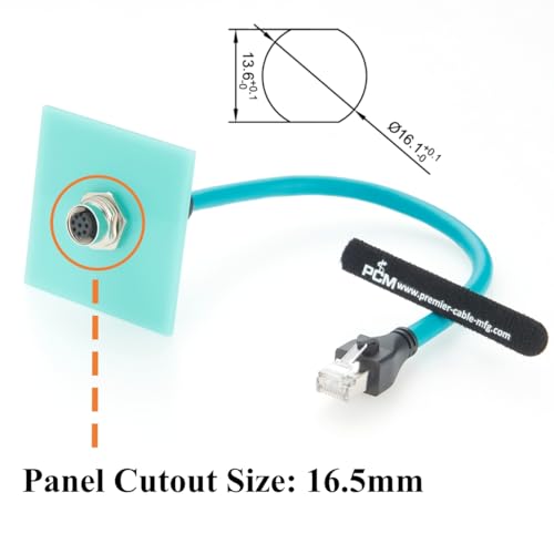 Cable Industrial Ethernet M12 A Code a RJ45 0.3m Cat6a miniatura 2