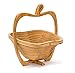 LPY Cestino Pieghevole A Forma Di Mela : Cesto Di Frutta Pieghevole In Legno Di Bambù, Ciotola Di Frutta In Legno Creativa Alla Moda, Marrone Naturale, Artigianato In Legno Di Bambù