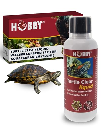 HOBBY Terraristik Turtle Clear Liquid I 250 ml I Wasseraufbereiter für Aquaterrarien I natürlicher Wasserreiniger I für klares und geruchsfreies Wasser I ideal für Wasserschildkröten
