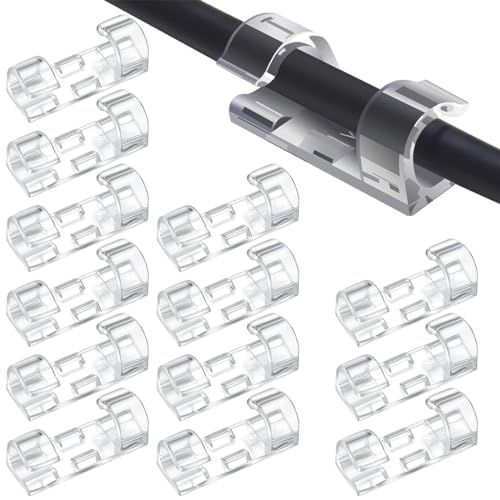 40 Piezas Sujeta Cables Adhesivo, Grapas de Pared para Cables Eléctricos, Organizador de Cables, soporte para cables con almohadillas autoadhesivas fuertes, para Cables en Hogar, Oficina y Coche