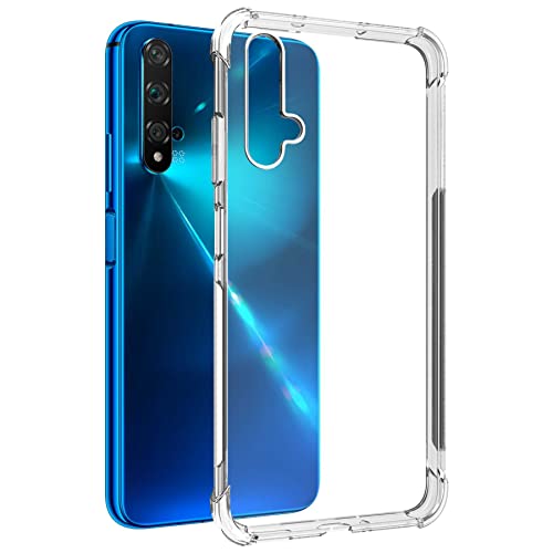mtb more energy® Funda Crystal Armor para Huawei Nova 5T, Honor 20 (6.26'') - Tapa Dura & Bordes Suaves - Esquinas reforzadas - Carcasa Anti Shock Cover Case Estuche