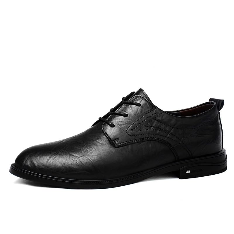 Spring Autumn Black Simple Loafers Fashionable Men Lace-Up Oxford Shoes British Style Elegant Luxury Leather Shoes2