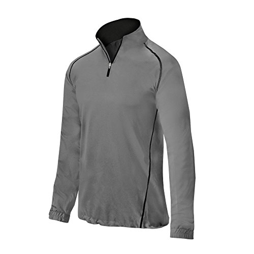 Mizuno Youth Comp 1/2 Zip Batting Jacket, Grey, Medium