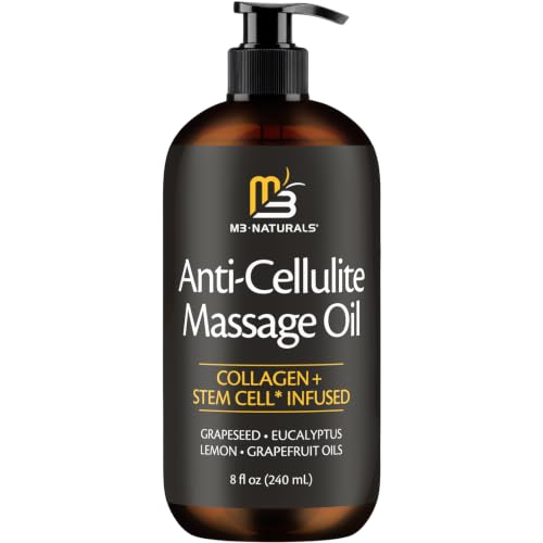 Anti Cellulite Massage Oil for Massage Therapy with Collagen (8 Fl Oz)