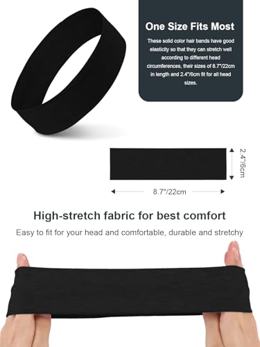 Image of DRESHOW 8 Pack Sports Headbands for Women Non-Slip Stretchy Fashion HairBand Curly Hair Headband Soft Hair Accessories for Daily Wear Workout Yoga Running