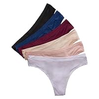 Hanes Women's Super Stretch Underwear Pack, Comfort Flex Fit Brief, Bikini or Thong Panties, 6-Pack, Assorted Thong, Small
