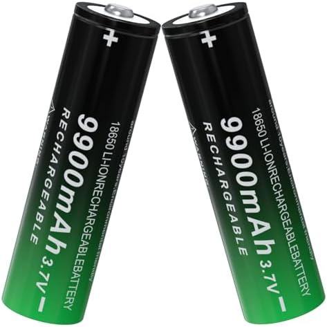 BENKIA 2Pack 18650 Rechargeable Battery 9900mAh 3.7V Lithium-ion Button Top Battery for Flashlights,Headlamps,and More - 1
