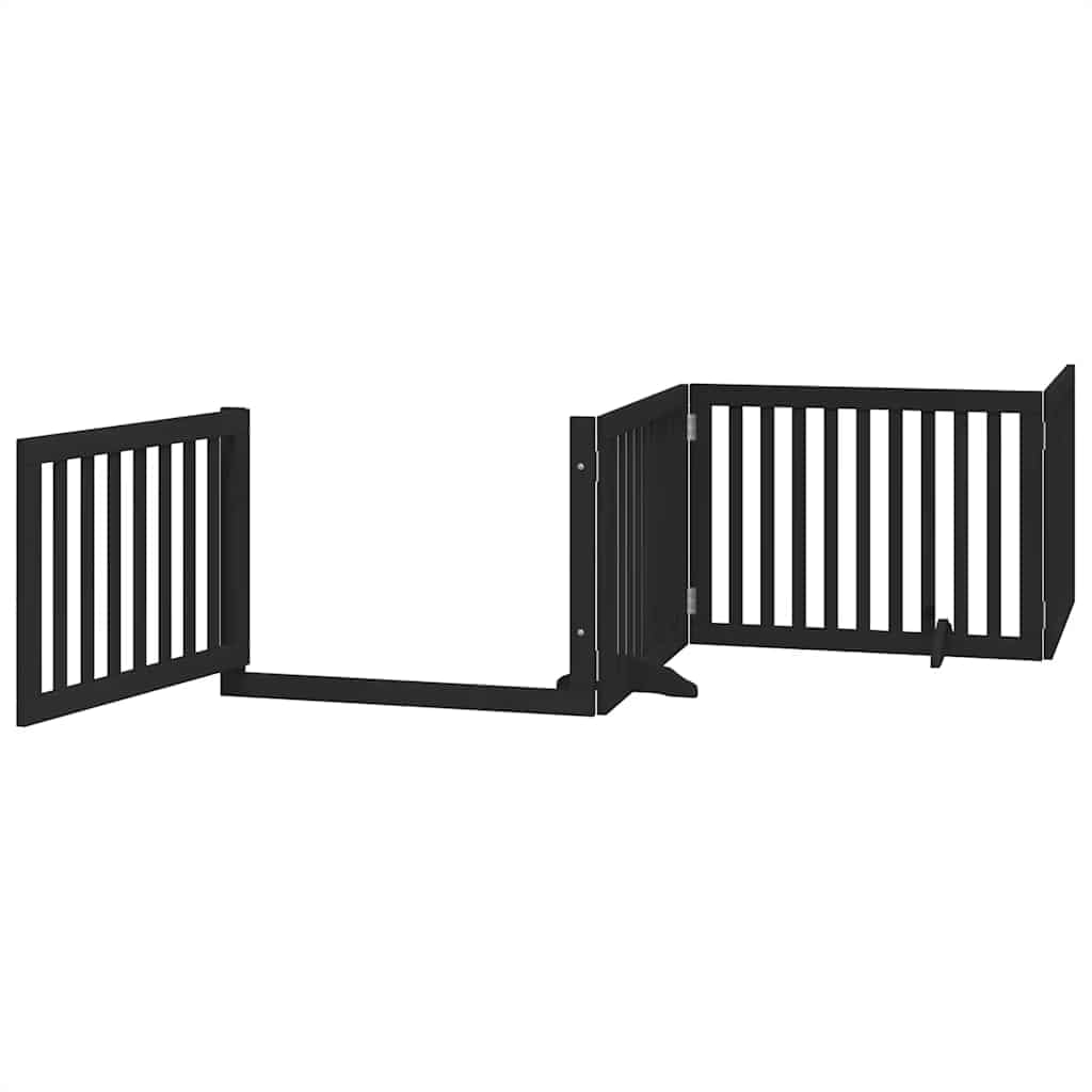 Puerta plegable para perros de 15 piezas con puerta de madera de álamo, rejilla plegable para perros con puerta para seguridad de mascotas, puerta para perros sin taladrar y bloqueable