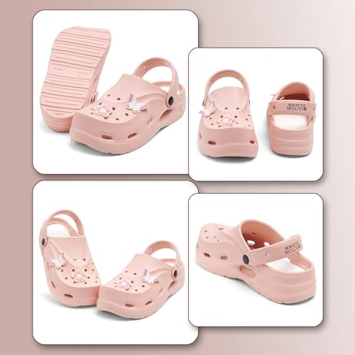 Image of DOCTOR FEEL SOFT Women Clogs Sandals with Back Strap | Lightweight EVA Cartoon Charm Slip-On Shoes for Womens & Girls | Anti-Slip Comfortable Everyday Wear