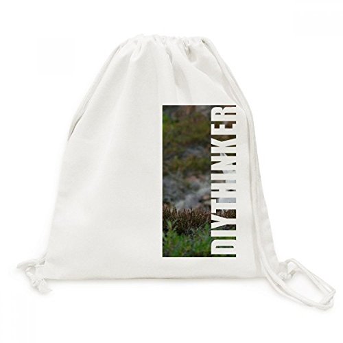Toile drawstring backpack white rabbits nature pour voyage rando