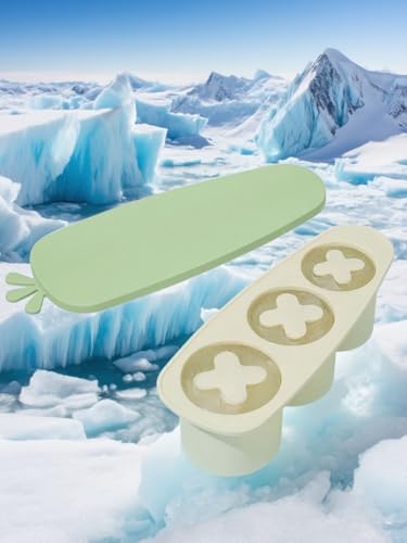 Molde de cubo de gelo grande de 3 grades com tampa, flexível de l...