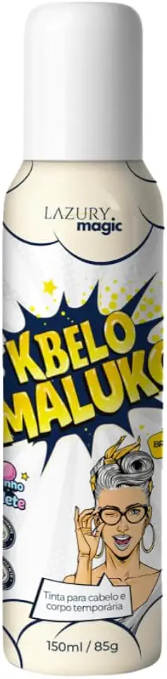 Tinta Spray Cabelo Maluco Carnaval Volta às Aulas Cabelo da Copa Brasil Menino Menina 150ml Branco
