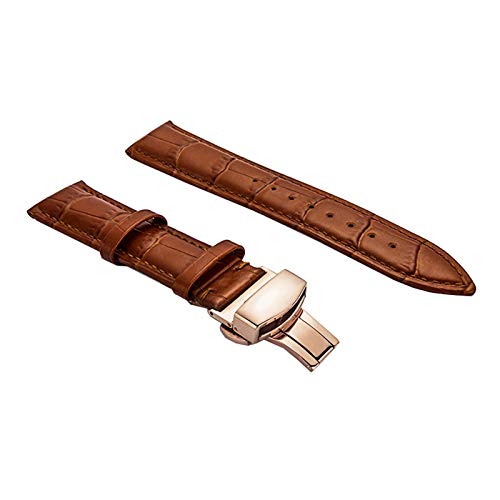 Correa de reloj de cuero genuino flexible que evita rozaduras en la muñeca masculina