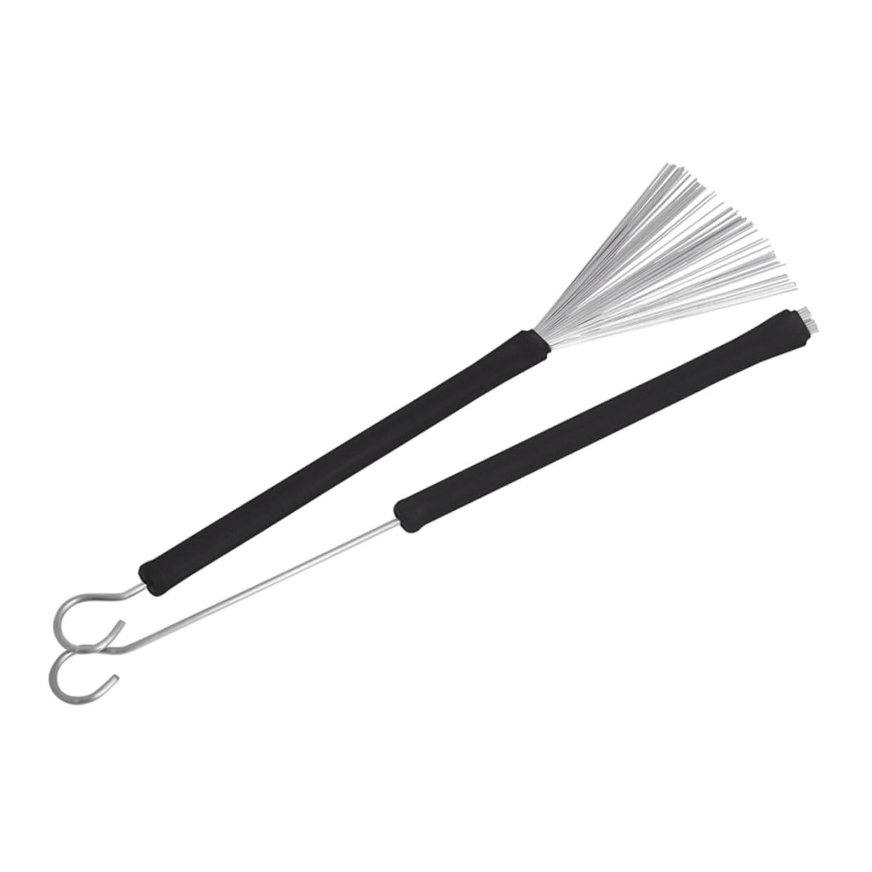 HEMOTON Kit Brosse à Tambour en Fil D'acier avec Baguettes en Bois, Ensemble de Balais pour Batterie Léger et Portable, Paquet de Rangement Inclus, Accessoires Percussion pour Musiciens