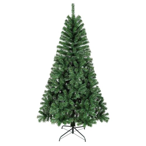 House of Home 6ft Green Artificial Christmas Tree Sturdy Stand, Realistic Look, Easy Assembly Xmas Tree for Home & Office