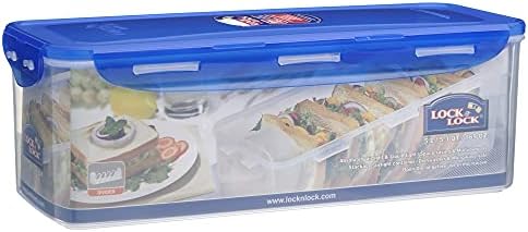 Lock & Lock HPL849T Classic Bread Box Rectangular Food Container w/Sandwich Keeper, 5.0L
