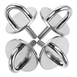TOBBOMEY 4 Piezas Gancho de Techo de Acero Inoxidable con Placa Ojo Roscada Gancho Heavy Duty para Colgar Sillas Hamacas y Accesorios Marinos Paquete de Unidades