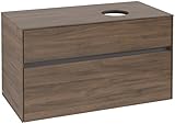  Villeroy & Boch Collaro Meuble pour lavabo 1000x548x500 mm, 2 tiroirs, pour lavabo à Droite, C04000, Coloris: Façade/carcasse : Chêne Arizona, poignée : Anthracite Matt