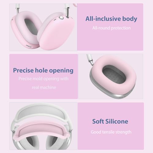 Case for Apple Airpods Max 2/ Airpods Max Headphones, Travel Portable Headphone Hard Case Cover Bag, Mesh Pouch with Zipper for Charger and Accessories (Pink-2-DT) by TUNYINSH - Used condition - Image 2