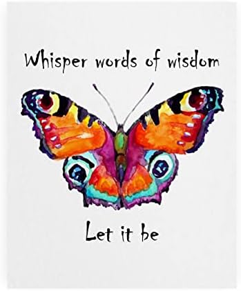 Whisper Words of Wisdom - Retro Song Lyrics Wall Art Decor, This Ready to Frame Butterfly Photo Print Music Wall Art Poster is Ideal For Music Room, Office, Studio, And Room Decor, Unframed - 8X10"