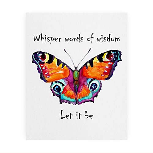 Whisper Words Of Wisdom - Retro Song Lyrics Wall Art Decor, This Ready To Frame Butterfly Photo Print Music Wall Art Poster Is Ideal For Music Room, Office, Studio, And Room Decor, Unframed - 8X10" #TOP17