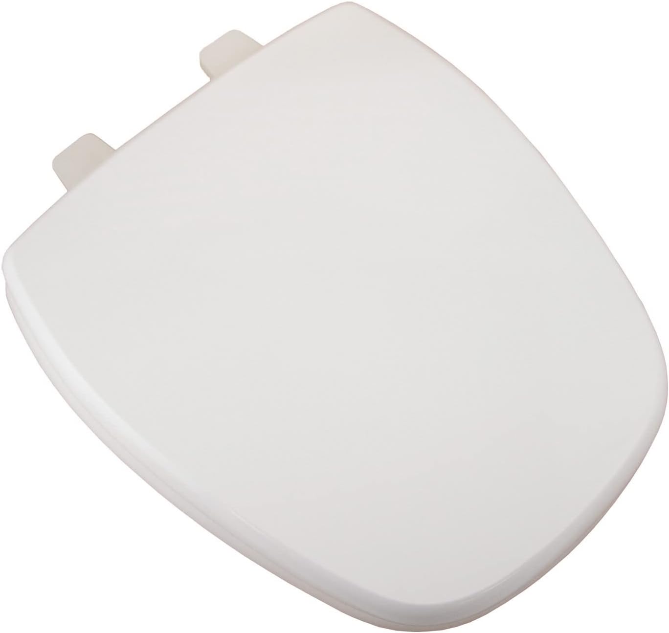 Comfort Seats C1B4R49-00 Deluxe MDF Wood Rounded Toilet Seat and Plastic Hinges, White