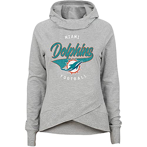 Outerstuff Girls Youth Heathered Gray Miami Dolphins Bossy Funnel Neck Pullover Hoodie