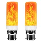 2 Pcs LED Flame Light Bulb, 5w B22 Flickering Light Bulb, Flame Effect Lights Bulbs 4 Lighting Modes, Personalized Decorations Suitable for Bedrooms, Living Rooms, Gardens, Dining Rooms, Parties