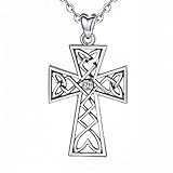 HHRLCH Colgante de Cruz con joyería de Cristal con Cadena para Mujer joyería con Caja