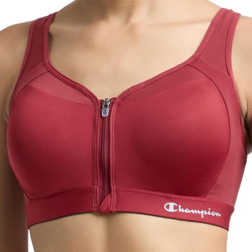 Image of Champion Women's Sports Bra, Motion Control Front-Zip, High-Impact Maximum Support, Breathable, Moisture-Wicking