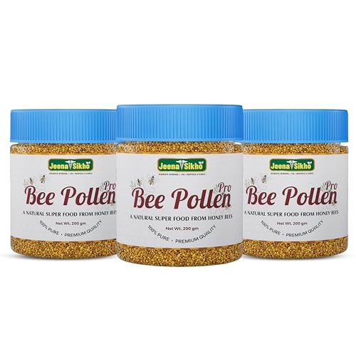Image of Jeena Sikho Bee Pollen Pro | Raw & Natural Bee Pollen | Nutrient-Dense Superfood | For Daily Energy & Nutrition | 200 g, Pack of 3