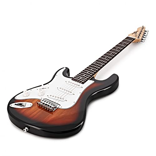Guitare électrique pour gaucher 3/4 LA de Gear4music Sunburst avec Ampli 10W - Les Beatles, Paul McCartney, John Lennon, RIngo Starr, George Harrison Guitare électrique pour gaucher 3/4 LA de Gear4music Sunburst avec Ampli 10W – Image 4