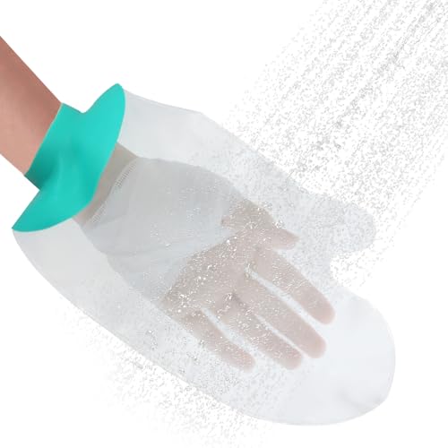 Wriligel Protection Platre Main Adulte, Housse de Douche Réutilisable après Opération - Silicone Souple pour Poignet Doigts, Taille Universelle Homme Femme, Idéal Plaies et Pansements