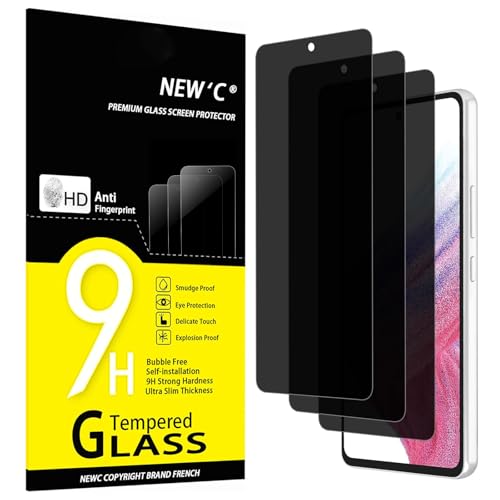 NEWC 3 Stück Sichtschutz für Samsung Galaxy A53 5G für Panzerglas Verbesserter 28-Grad-schutzwinkel Ultra-Haltbare 9H Härte Blasenfrei