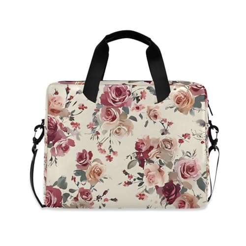 Maletín para portátil patrón rosas vintage, 13-15.6 pulg miniatura 1