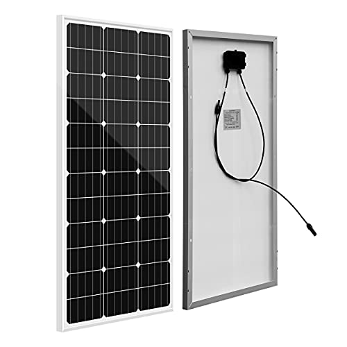 100W Solar Panel Monocrystalline Glass 100 Watt 12V PV Panel for Battery Charge Camper Van Boat Car House