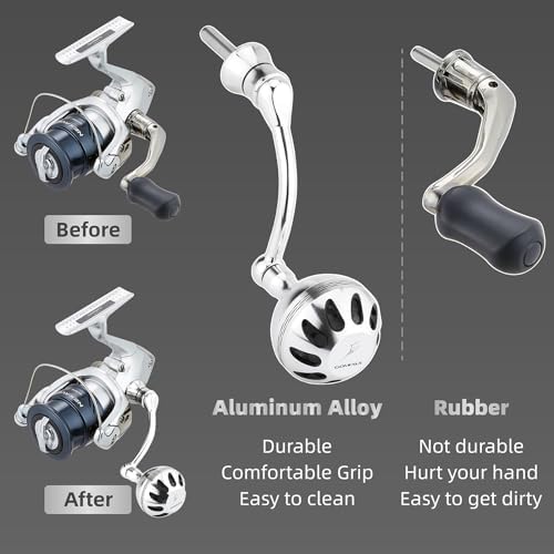GOMEXUS Power Handle Compatible for Shimano Sedona FI Sahara FI Nexave FI Sienna FG Nasci FB Catana RC Spinning Reel Crank (Not for 22 Sahara FJ 21 Nasci FC)