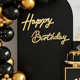 Happy Birthday Sign for Backdrop: Our glitter gold felt "Happy Birthday" backdrop sign is the ideal background for your birthday party, and this letter sign will add an elegant finishing touch to your special party Suitable Size: "Happy" 14.88 inches...
