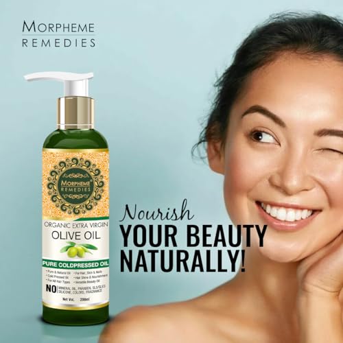 Image of Morpheme Remedies Organic Extra Virgin Cold Pressed Olive Oil, 200ml - Pack of 2