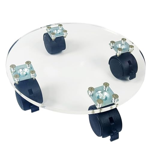 車輪付き植物ローラー - キャスター付きローリング植物スタンド 車輪付きポットベース | 143ポンド屋外植物用高耐久ラウンドプランターローラー、屋内植物用アクリル植物植木鉢スタンド