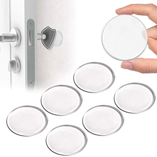 Door Stopper Wall Protector (12Pack) - Adhesive Reusable Bumper Protector - Clear, Quiet, Shock Absorbent Gel, Wall Shield & Silencer for Door Handle - More Discreet Than a Door Knob Safety Cover