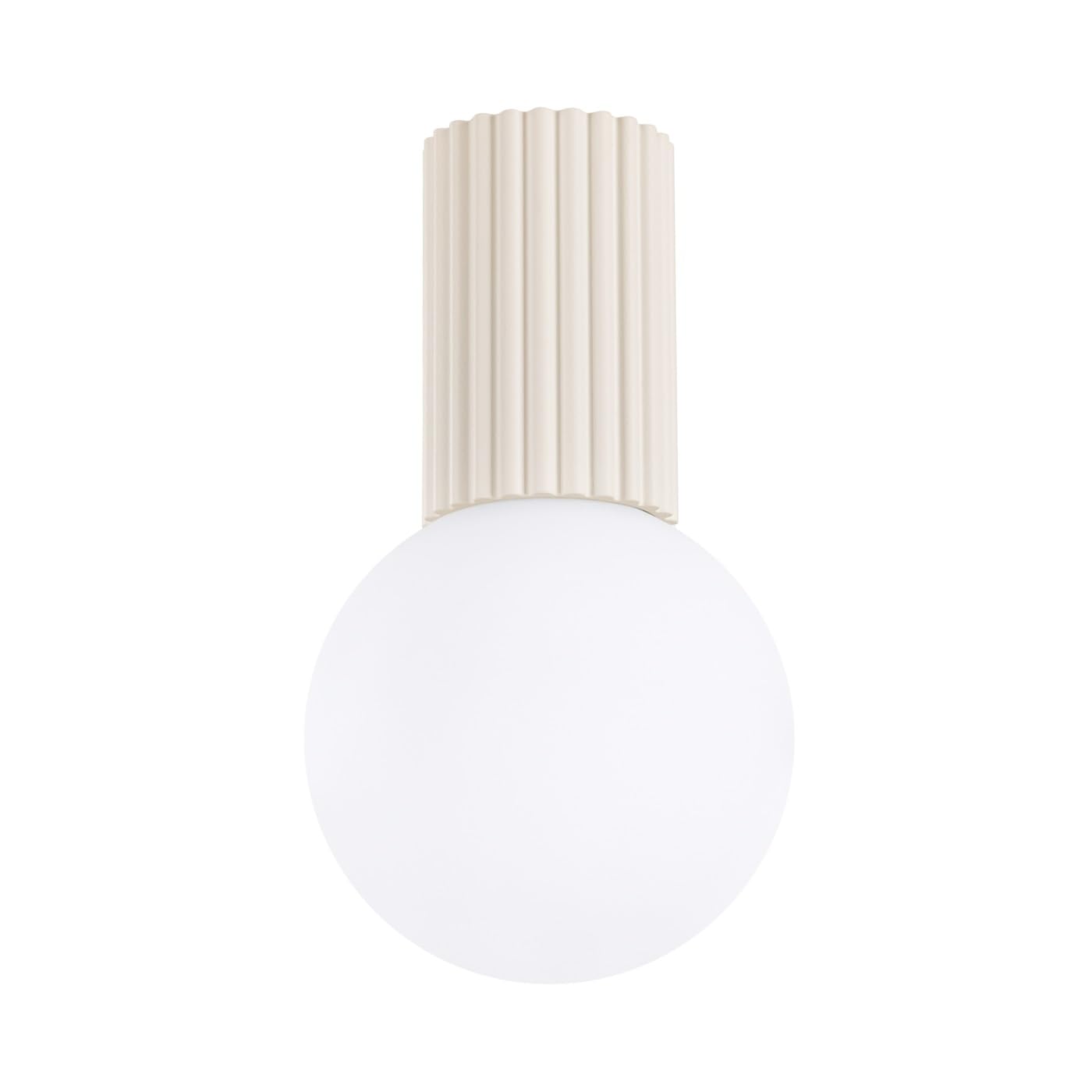 SOLLUX lighting Lampada da Soffitto - Lampadario in Alluminio e Vetro -1 Paralume - Lampadina LED - Beige Halo