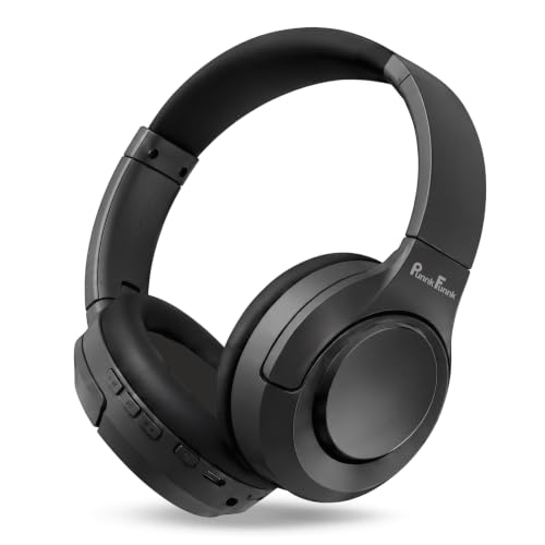 Image of PunnkFunnk BeatXtra Pro Wireless Bluetooth Headphones V5.3, Over-Ear Stereo Headset with 40mm Drivers, Noise Cancelling, Soft Cushioned Ear Cups, 10m Wireless Range, Teen & Adults (Black)