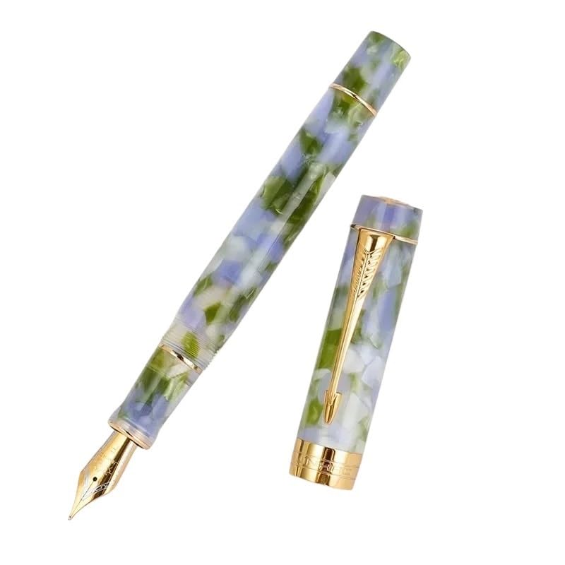 PURYN Pluma estilográfica de resina en forma de flecha con clip dorado, artículos de papelería, oficina, escuela (20, F)
