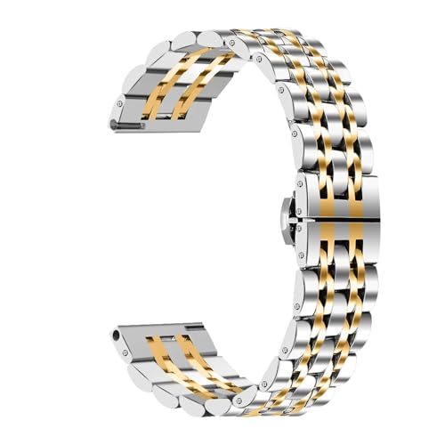 [XGYOMVB] OnePlus Watch 3�p 22mm �N���V�b�N�X�e�����X�X�`�[���o���h OnePlus Watch 2/2R/3�p ���^���X�g���b�v�u���X���b�g �E�H�b�`�A�N�Z�T���[(Silver Gold,22mm Universal)