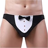 Ctreela Men's Butler Waiter Cosplay Lingerie Briefs Maidman G-String Sex Role Play Costume Underwear Gentlemen Thong Black